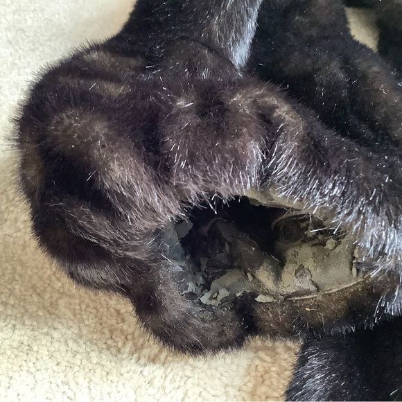 Dark Brown Jones New York Faux mink fur jacket. Sz M - Picture 7 of 12